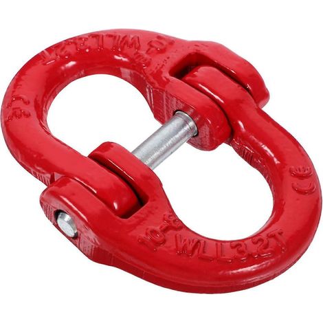 Verbindungsglied für Sicherheitskette, Stahlkupplungsverbinder für 3,2-Tonnen-Last – 9,50 x 7,00 x 2,00 cm – Rot (1/4)