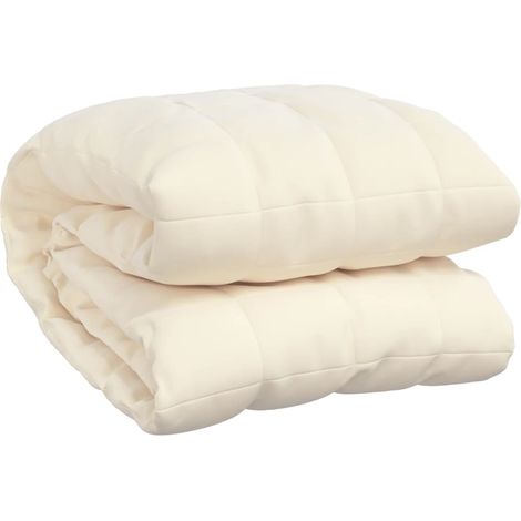 Weighted Blanket Light Cream 200x220 cm 13 kg Fabric vidaXL