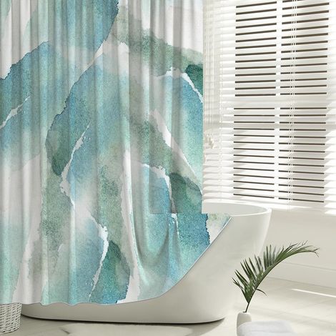 Rideau de Douche 200x240 cm, Rideau de Douche Tissu en Polyester Lavable, Rideau Douche Anti Moisissure, Motif Aquarelle Rose, avec 12 Anneaux (1/5)