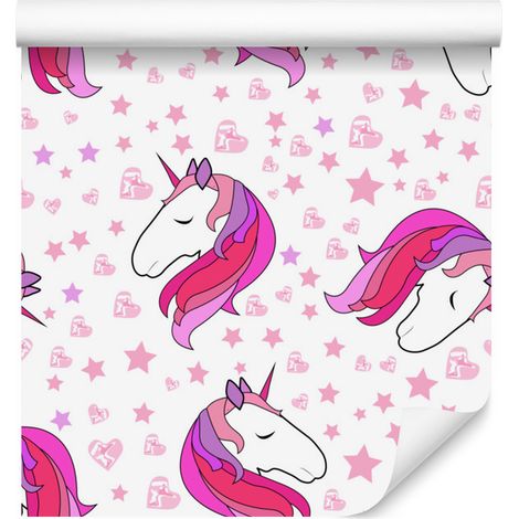 Papel pintado de unicornios durmiendo para salón y dormitorio, 50x1000 cm. (1/5)