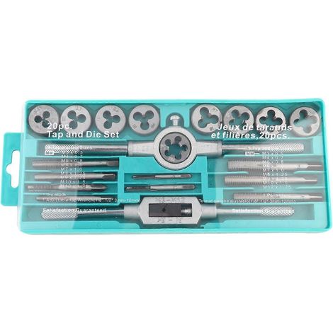 20-teiliges metrisches Gewindeschneid-Set aus hochfestem Aluminium, tragbar, Handwerkzeugset