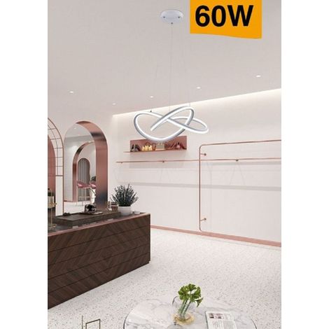 TrAdE Shop Traesio - Lampadario Led Moderno Intrecciato Lampada Soffitto 60w Luce 3000k 6500k 4000k A50b - -Bianco Freddo -