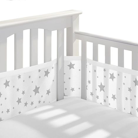2 Pièces Tours de Lit Bébé Cabane,Lavable,340cmx30cm + 160cmx30cm Bebe Barrières De Lit,4 Côtés Protection des Bords Respirant Doublure en Maille 3D Anti-Flux d'air,Réglable,Amovible (1/5)