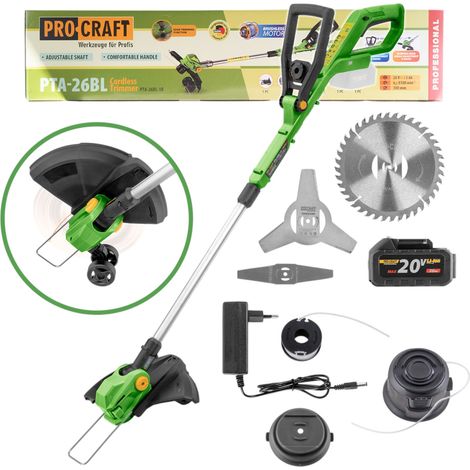 Procraft PTA-26BL Akku Trimmer 20 V 300 mm Brushless + 1x Akku 3,0 Ah + Ladegerät