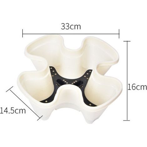 Pot de fleurs empilable en PP, blanc, jardinière verticale à 4 niveaux pour fraises et légumes (1/5)