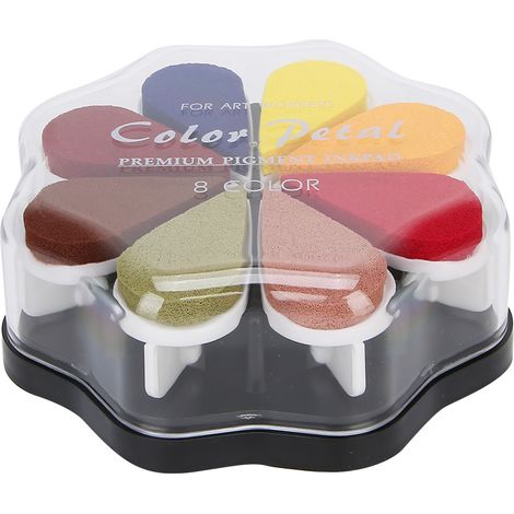 Tampon encreur DIY 8 couleurs en forme de pétale pour scrapbooking et planning - Accessoire créatif coloré 1007 Provence (1/5)