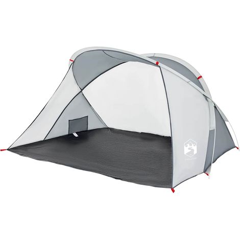 vidaXL Tienda de playa 2 personas impermeable apertura rápida gris (1/2)