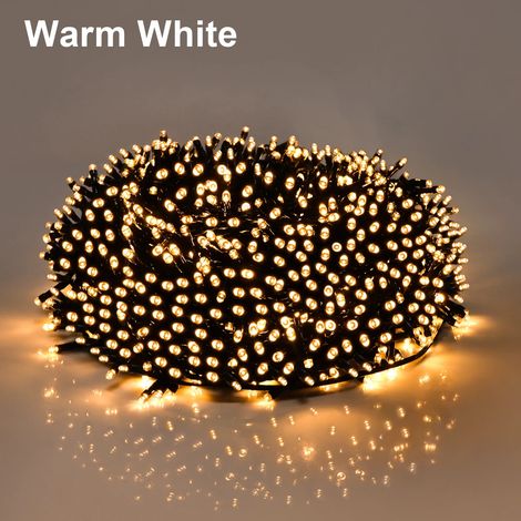 Guirlande lumineuse LED festive (lumière chaude, 50 m, 500 LED), guirlande d'extérieur, 220 V vers 24 V CC (lumière chaude, 50 m, 500 LED). (1/5)