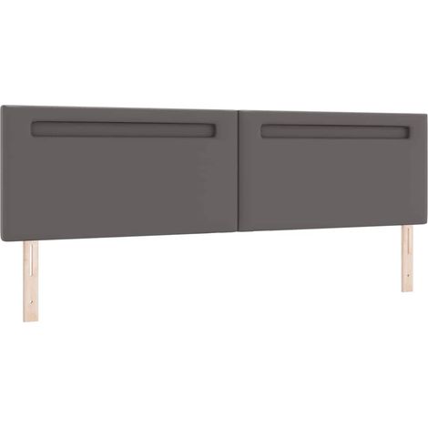 Tête de lit，Panneau décoratif avec des lumières à LED Gris 200 cm PVC CFW1129380 (1/5)