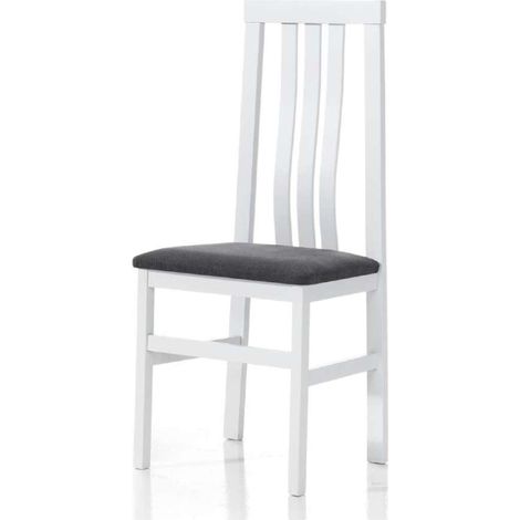 Pack de 4 sillas Monachil en madera de haya color blanco. 102 cm(alto), 41,2 cm(ancho), 38,6 cm(fondo)