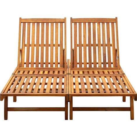 Maison Exclusive - Chaise longue 2 places bois d'acacia massif