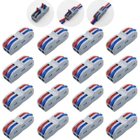Bornes de Connexion, 16 Pcs SPL-2 Connecteur Electrique Rapide, Conducteur Compact Fils Connecteurs (1/5)