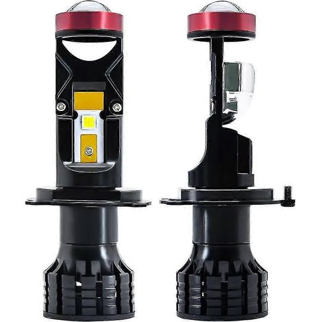 Mini projecteur LED H4, lentille 3D, 90 W, 25 000 lm, kit de conversion d'ampoule pour phare de moto/automobile (feux de route/croisement). (1/5)