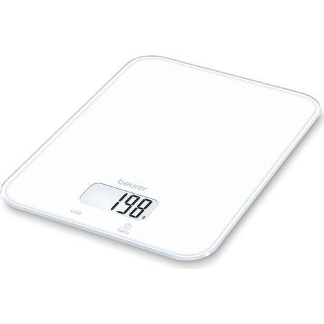 Báscula de cocina beurer ks 19 pure white capacidad 5 kg precisión 1 g