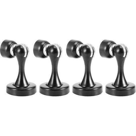 4er-Set Edelstahl-Magnettürstopper mit Saugnapf für Boden und Wand (Schwarz, verdickt) (1/5)