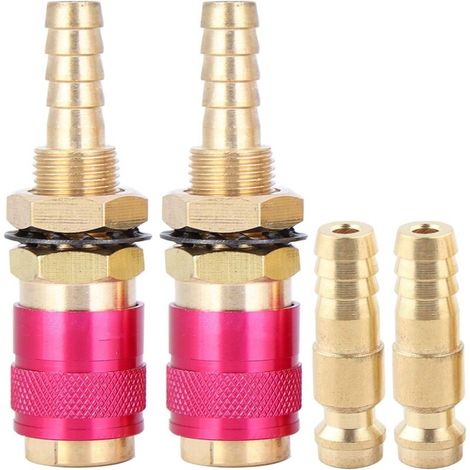 Lot de 2 connecteurs de torche refroidis à l'eau de 8 mm à dégagement rapide pour machine à souder (rouge) (1/5)