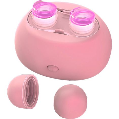 Nettoyeur Ultrasonique Portable pour Lentilles de Contact - Machine de Nettoyage Automatique Rechargeable Rose (1/5)