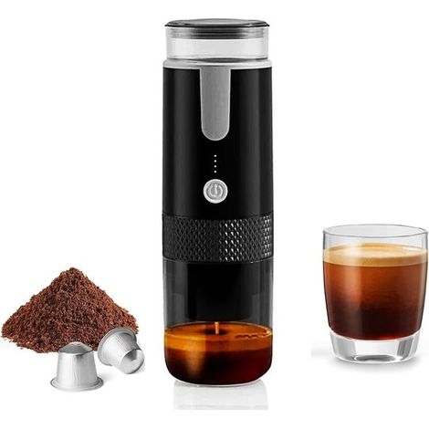 Mini macchina da caffè espresso da viaggio ricaricabile e manuale con capsule K-Cup, ideale per campeggio ed escursionismo. (1/5)