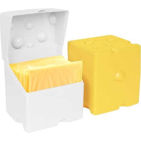2 boîtes à fromage tranché ABS avec couvercle rabattable, anti-fuite, réfrigérateur (1/4)