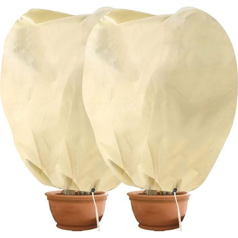 Housse hivernage Plantes, Housse d'hivernage Non tissée 80 g/m2 Protection Contre Gel Plantes Pots rosiers (80x100cm) - 2 pièces (1/5)