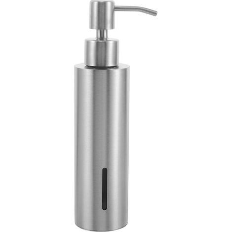 Glass Liquid Soap Dispenser with Stainless Steel Pump Silver