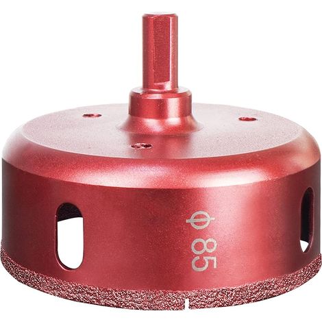Diamantés Scie Cloche Foret, Coupe-Trou de Performance pour Verre/Tuile/Granit/Marbre (85mm), idéales pour percer le carrelage (1/5)