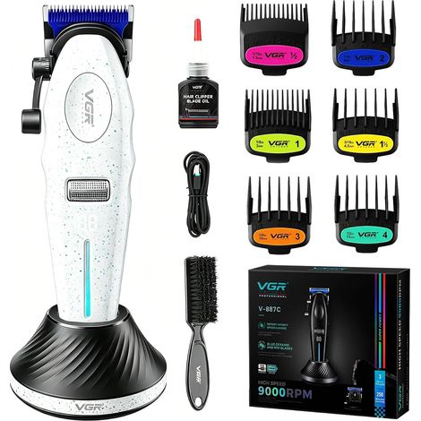 Tondeuse Cheveux Hommes Professionnel Avec Station De Charge,Blanc (1/5)