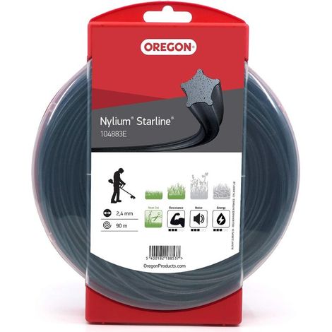Filo per decespugliatore Etoile Nylium Starline Nero ø 2.4mm/90m Oregon 104883E
