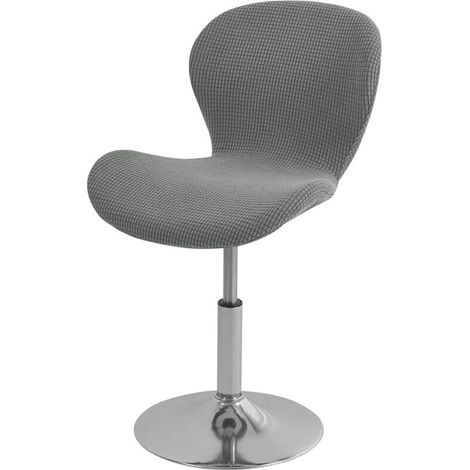 Stretchable Curved Bar Stool Cover, Bar Chair Cover with Elastic Backrest, High Kitchen Stool Cover, Dark Grey (1/4)