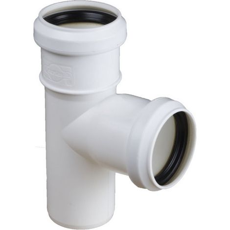 Raccordo a T bianco per fognatura 50/50 mm, angolo di 90 gradi