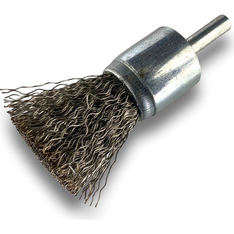Brosse en bout sur tige Forme pinceau Fil INOX dur Diamètres variés - Quantité x 1 - Ø 22 mm - INOX - Dure (1/5)