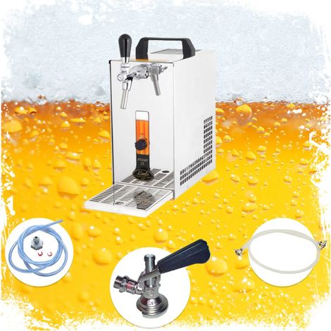 Komplett Set - Zapfanlage, Bierzapfanlage, Bierzapfen PYGMY 20/K mit Membranpumpe, 1-leitig Trockenkühlgerät aus Edelstahl, 25 Liter/h, Green Line, Korb