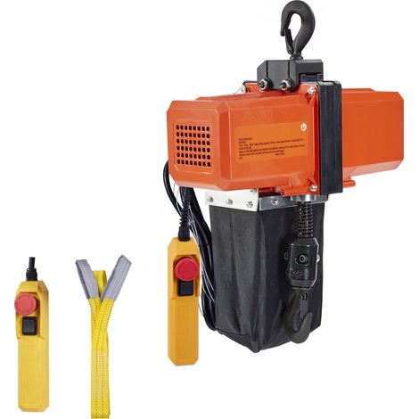 Mophorn Elektrischer Kettenzug von – 1100 lbs Tragkraft und 15 ft Hub. Mit einer Geschwindigkeit von 9,2 ft/min, 230 V einphasig, G100-Kette und 10 ft Kabelfernbedienung. Ideal für Garagen, Geschäfte