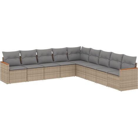 Maison Exclusive - Patio Sofa Set 9 plaza Beige and Grey (1/5)