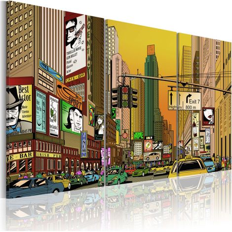 Tableau Imprimé "Cartoon NYC" 60 x 90 cm (1/2)