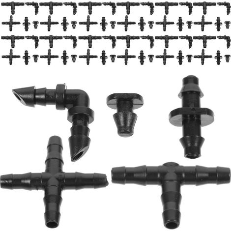 Adaptateurs à embout cannelé pour tuyau d'arrosage, lot de 4, assortiment de raccords pour irrigation goutte à goutte, idéal pour le jardinage extérieur et convient aux particuliers et aux jardiniers. (1/5)