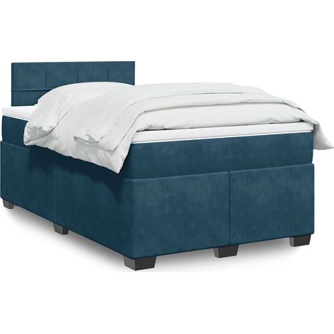 Boxspringbett mit Matratze Dunkelblau 120x200 cm Samt (1/5)