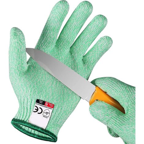 Schnittfeste Handschuhe, Schutzklasse 5, Lebensmittelqualität, zum Kochen, Schnitzen, Holzschnitzen, Gartenarbeit und Heimwerken,Groß (1/5)