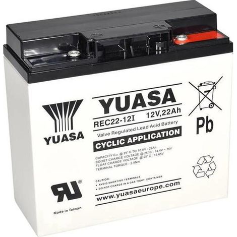 [NEUWERTIG] B-Ware Yuasa Bleiakku 12 V 22 Ah Rec22 12 Yuarec2212 Blei Vlies 181 X 167 X 76 Mm Akku