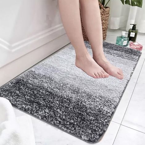 Tapis De Bain - Polyester Haute Pile - Dos En Caoutchouc Antidérapant - Absorbant - Lavable En Machine - Pour Salle De Bain Chambre Séjour Cuisine - 40x60 cm (1/5)