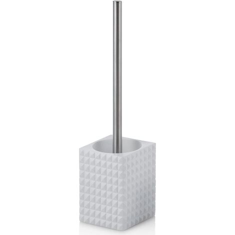 "Portascopino GEOMETRIC in resina e metallo bianco"