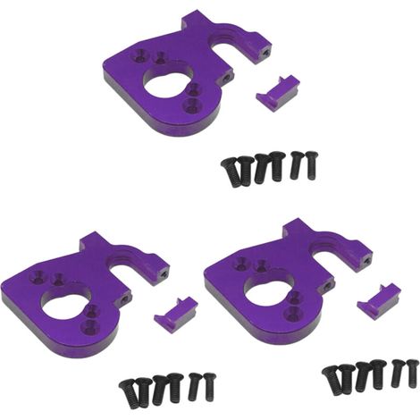 3 soportes de montaje de motor metálicos para coches RC 124019, 124018 y 144001. Piezas de repuesto y accesorios de mejora para coches RC.