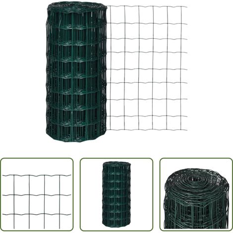 vidaXL Clôture pour chiens - Clôture euro Acier 25 x 0,8 m Vert (1/5)