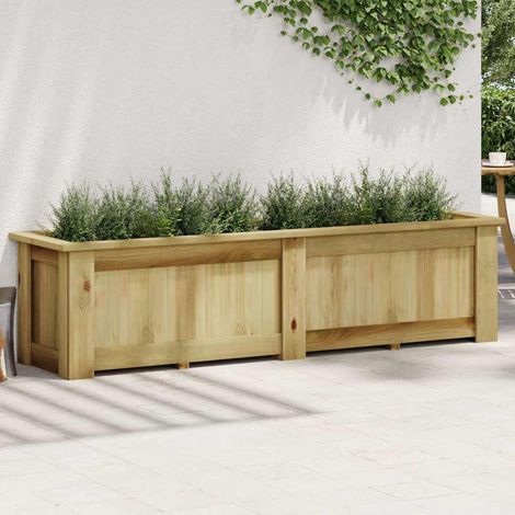 vidaXL Arriate de madera de pino impregnada 196x50x50 cm (1/2)