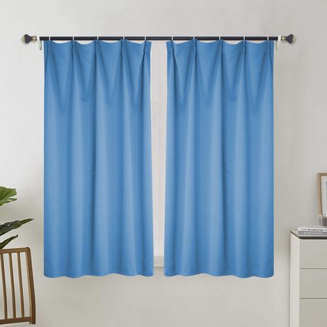 Rideau occultant pour salon, rideau isolant thermique, rideau à œillets, adapté aux portes-fenêtres (2 pièces, 100 x 110 cm).