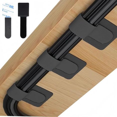 Attache Cable, 50 Pièces Organisateur de Cable Adhésif solide, Largeur Intérieure Réglable 3,5 cm, Réutilisable, Souple et Anti Collision, peut Conten (1/5)