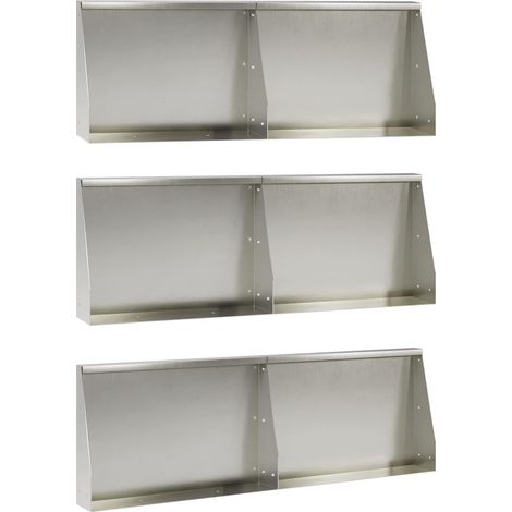 vidaXL Muro di contenimento 6 pz 60 x 12 x 30 cm Acciaio Inox Argento