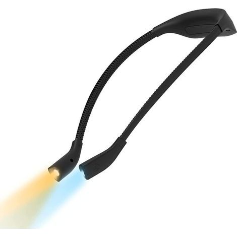 Rechargeable USB reading light, 1000mAh reading lamp for reading in bed, hands-free neck light, 3 colors, adjustable brightness, for reading, knitting, camping, night running (1/5)