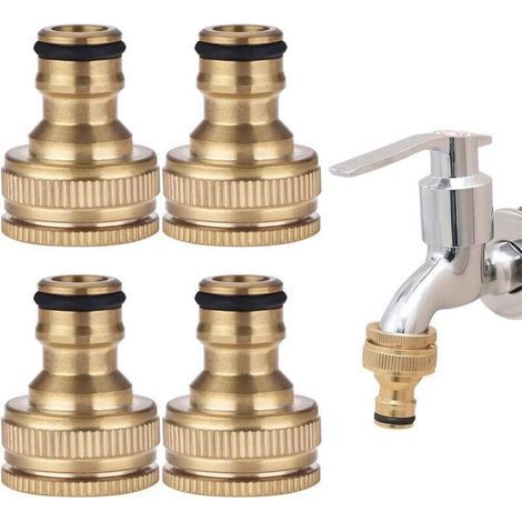 Set mit 4 Messing-Schlauchverbindern – 1/2"- und 3/4"-Adapter – Außengewinde für Haus und Garten – Sunny (1/3)
