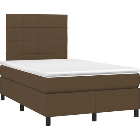 Maison Exclusive - Cama box spring con colchón tela marrón oscuro (1/5)